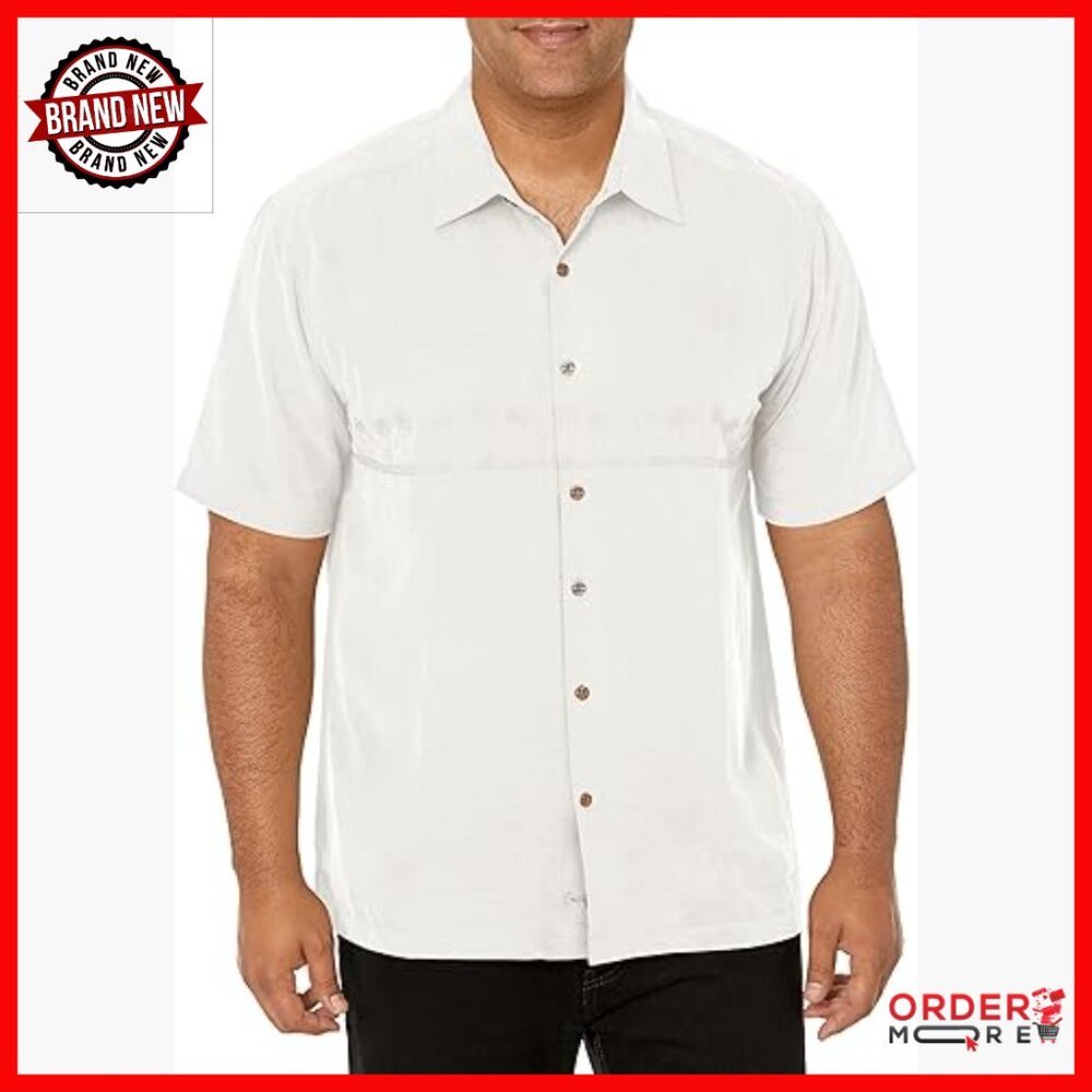 Men's Moisture-Wicking Floral Button-Down Shirt, Comfort Fit, Short Sleeve